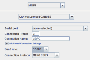 JMRI MERG Lawicell USB Connection