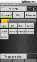 Android Engine Driver screen